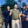 US White House reporters arrive at the actual location in Banteay Meanchey province and broadcast live video to the world